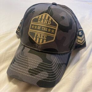 Land of the Free gray/black camo hat Colosseum own the stands SnapBack